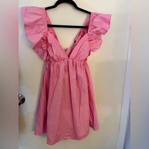 Pink summer dress with tie back
